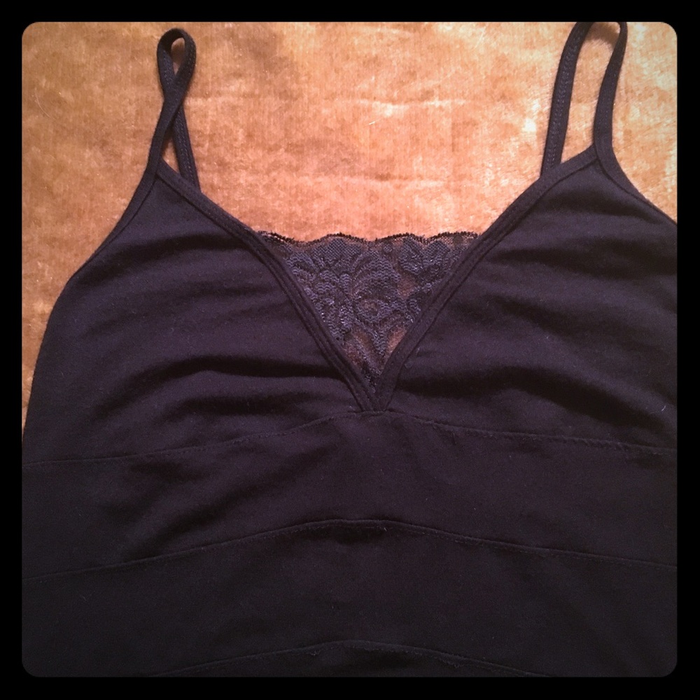 Guess black with lace tank top